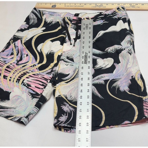 H&M Linen Cotton Blend Shorts Mens Large Relaxed Fit‎ Tropical Hawaiian Printed - Picture 10 of 12